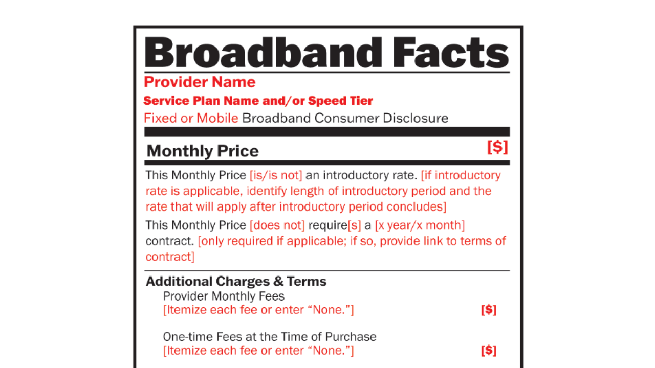 FCC Broadband Nutrition Labels Move Closer to Reality - One Touch ...